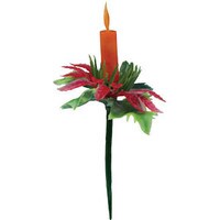POINSETTIA PICK WITH CANDLE