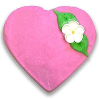 HEART WITH FLOWER COOKIES 3" - 24 / BOX