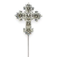 BLING PICK - SILVER CROSS 2 1/4"