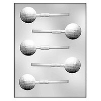 MOLD - 3D 1/2 GOLF BALL  LOLLY 1 5/8" (5)
