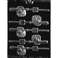 MOLD - BASEBALL GLOVE, BALL & BAT LOLLY 3 1/8" (5)