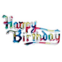 HAPPY BIRTHDAY RAINBOW PLAQUE 3 3/4"