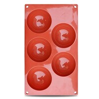 SILICONE PAN - 1/2 SPHERE 80 MM (5 CAVITIES)