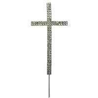 BLING PICK - SILVER CROSS 4 3/4"