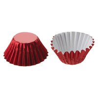 MINI RED FOIL CANDY CUPS - 48 PC
