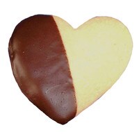 HEART SHORTBREAD COOKIE DIPPED IN CHOCOLATE 3" - 24 / BOX