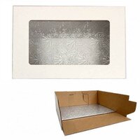 BOX WITH WINDOW & BOARD FULL SHEET 3PC SILVER