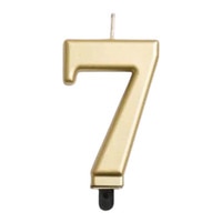 NUMERAL CANDLE #7 GOLD 3" / 7.62 CM