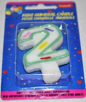 NUMERAL CANDLE #2 - 1.5" MINI