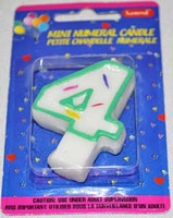 NUMERAL CANDLE #4 - 1.5" MINI