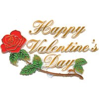 HAPPY VALENTINE DAY W/ROSE PLAQUE 4" 