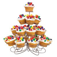 WILTON CUPCAKES-N-MORE 4-TIER METAL STAND - HOLDS 23 TREATS