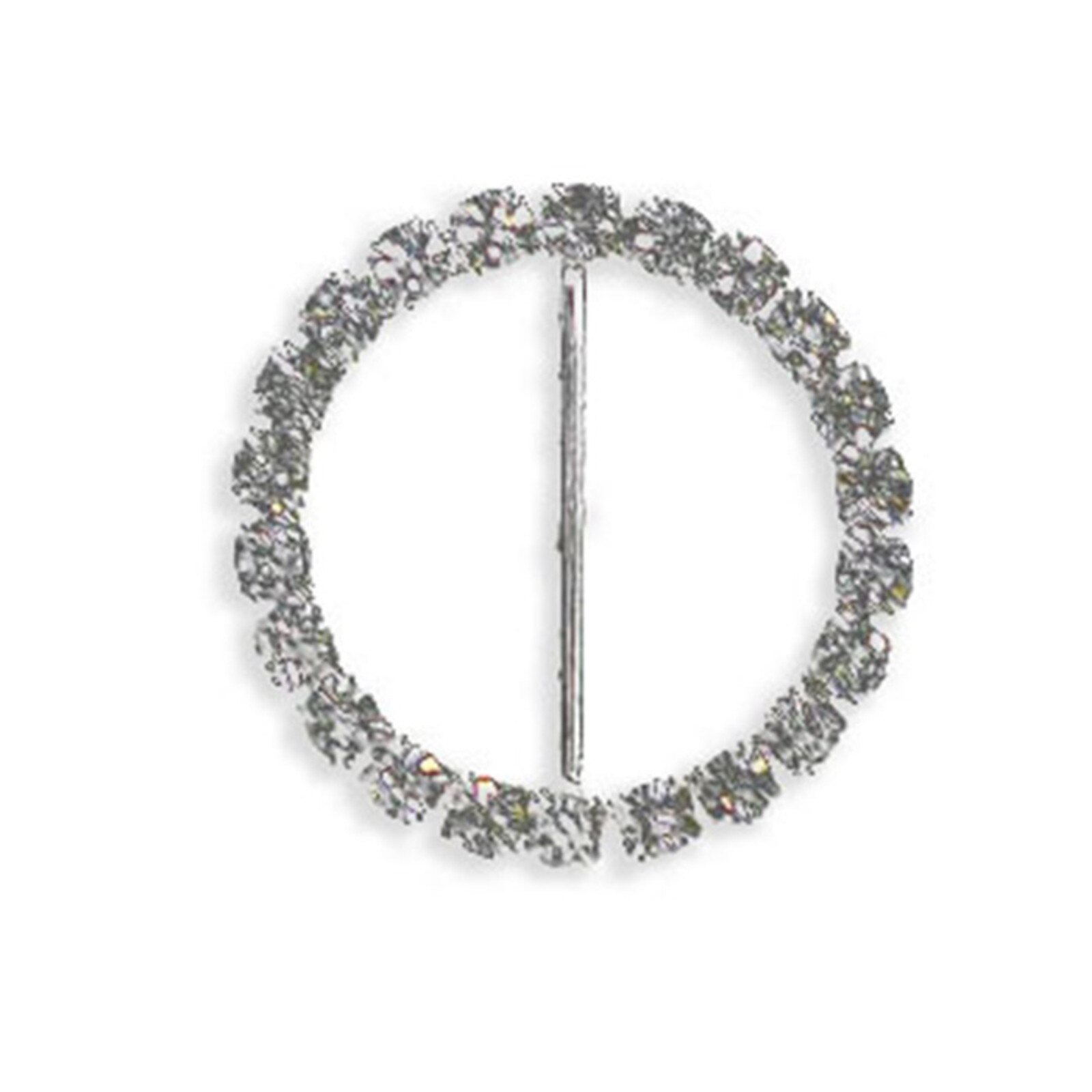 BLING BUCKLE - SILVER ROUND 3/4"