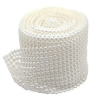 WHITE PEARLS 8MM - FLAT BACK 4 1/4" X 5 YARDS 
