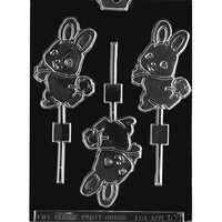 MOLD - CUTE BUNNY W/ BASKET LOLLY 4 1/2" (3)