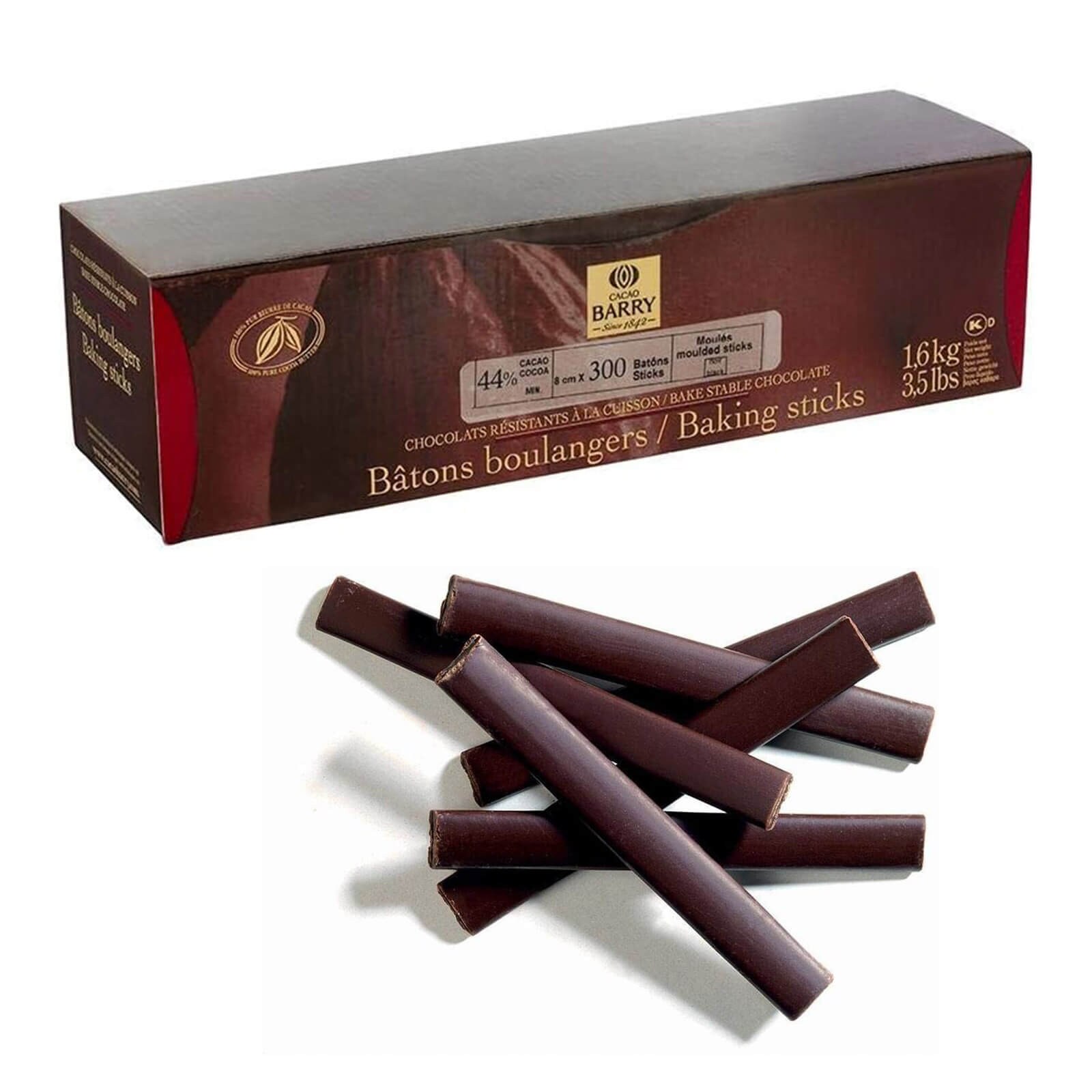 SEMI SWEET CHOCOLATE STICKS FOR BAKING 3 1/16" 1.6 KG