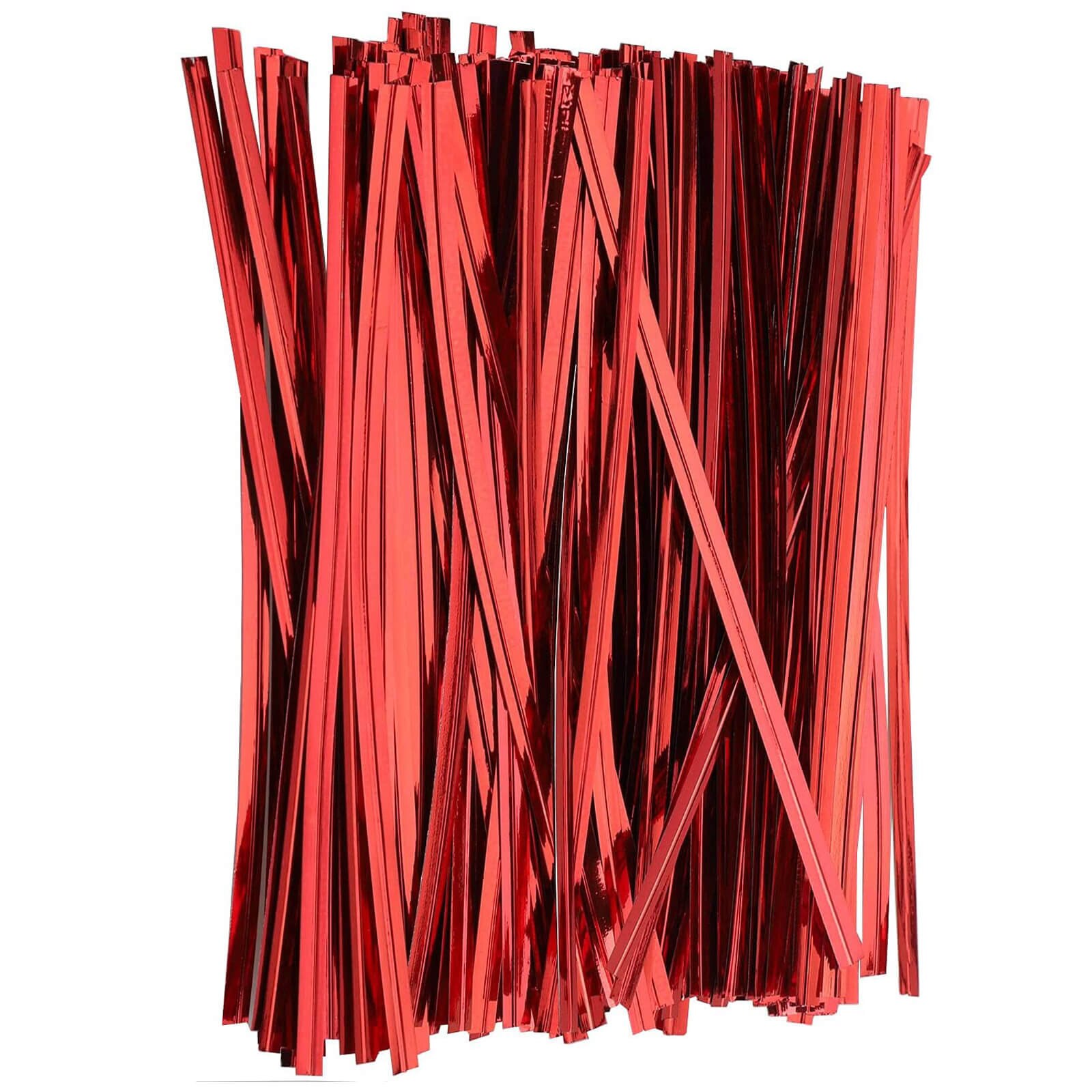 RED METALLIC FOIL TWIST TIES
