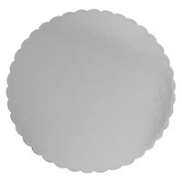 ROUND SILVER CAKE BOARD - SCALLOP EDGE