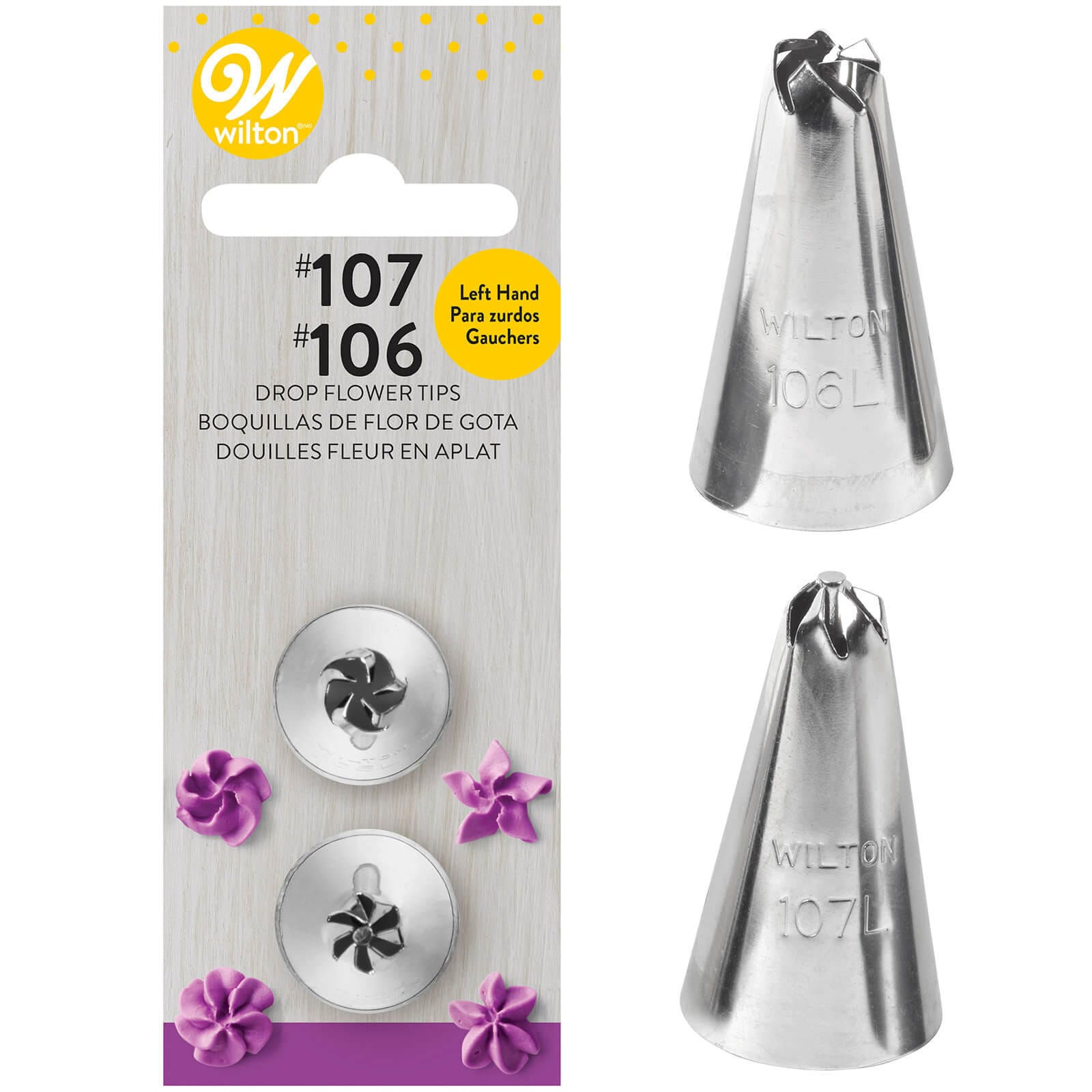 WILTON LEFT HANDED DROP FLOWER TIP SET - 2 PC