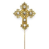 BLING PICK - GOLD CROSS 2 1/4"