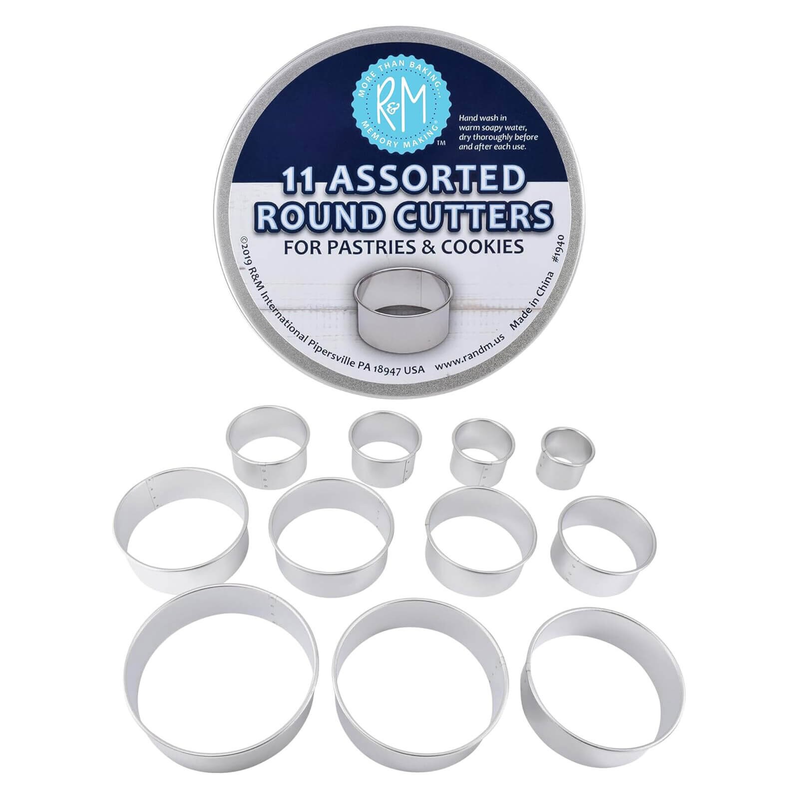 ROUND PLAIN CUTTER 11 PC SET IN TIN BOX
