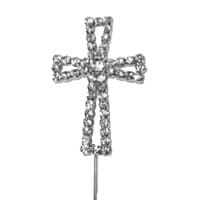 BLING PICK - SILVER CROSS 2 3/8" / 6.2 CM