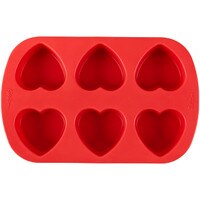 WILTON SILICONE HEART MOLD - 2.5" X 1.5" DEEP (6)