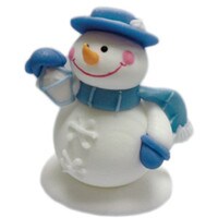 SNOWMAN WITH BLUE HAT AND SCARF