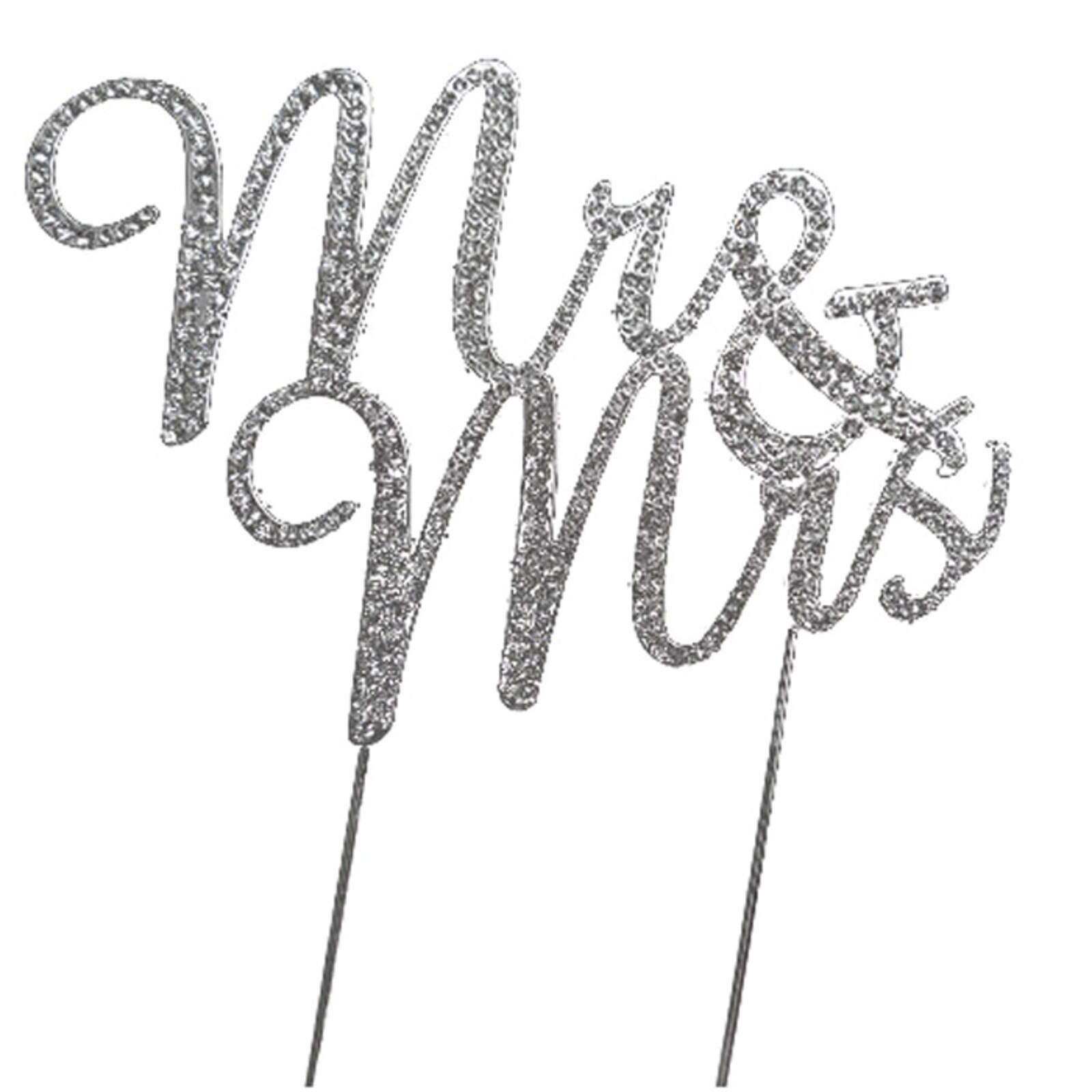  BLING PICK - MR & MRS 5" - SILVER