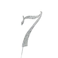 BLING PICK - SILVER NUMBER SEVEN - 2 3/4" / 7 CM
