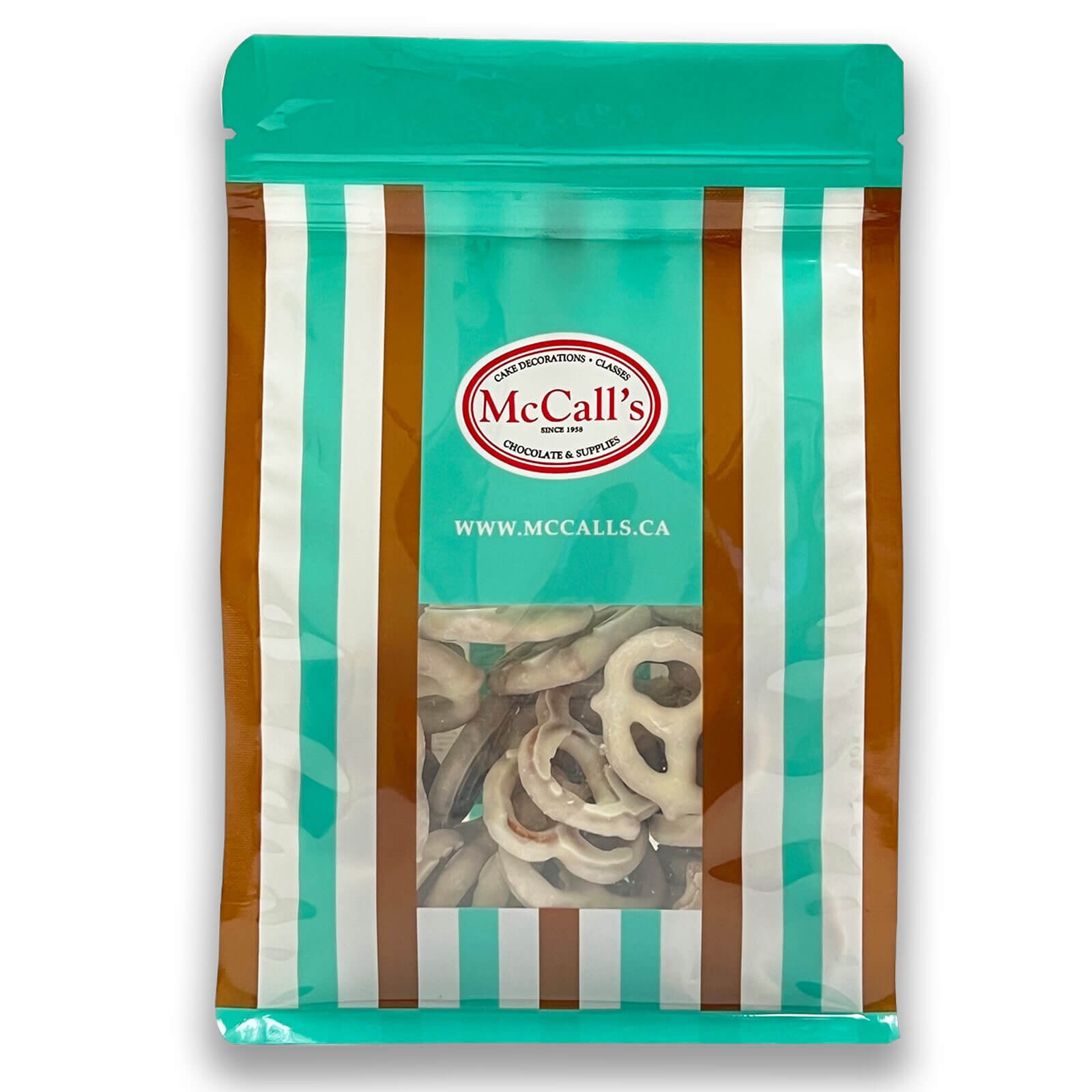SALTED PRETZELS WITH WHITE CHOCOLATE COATING 175 G