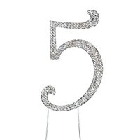 BLING PICK - SILVER NUMBER FIVE - 4 1/2" / 12 CM