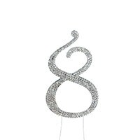 BLING PICK - SILVER NUMBER EIGHT - 2 3/4" / 7 CM