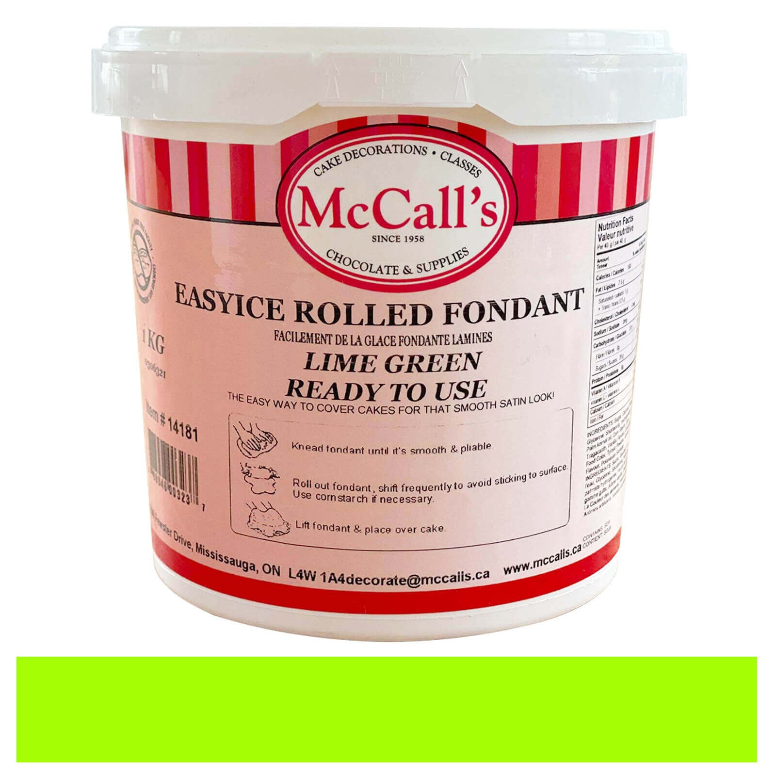 EASYICE LIME GREEN ROLLED FONDANT - 1 KG