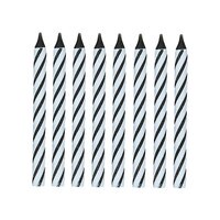 BLACK STRIPED CANDLES - 2.5" 24 PC