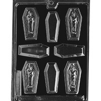 MOLD - 3D MUMMY IN CASKET WITH LID 3 1/4" (4)