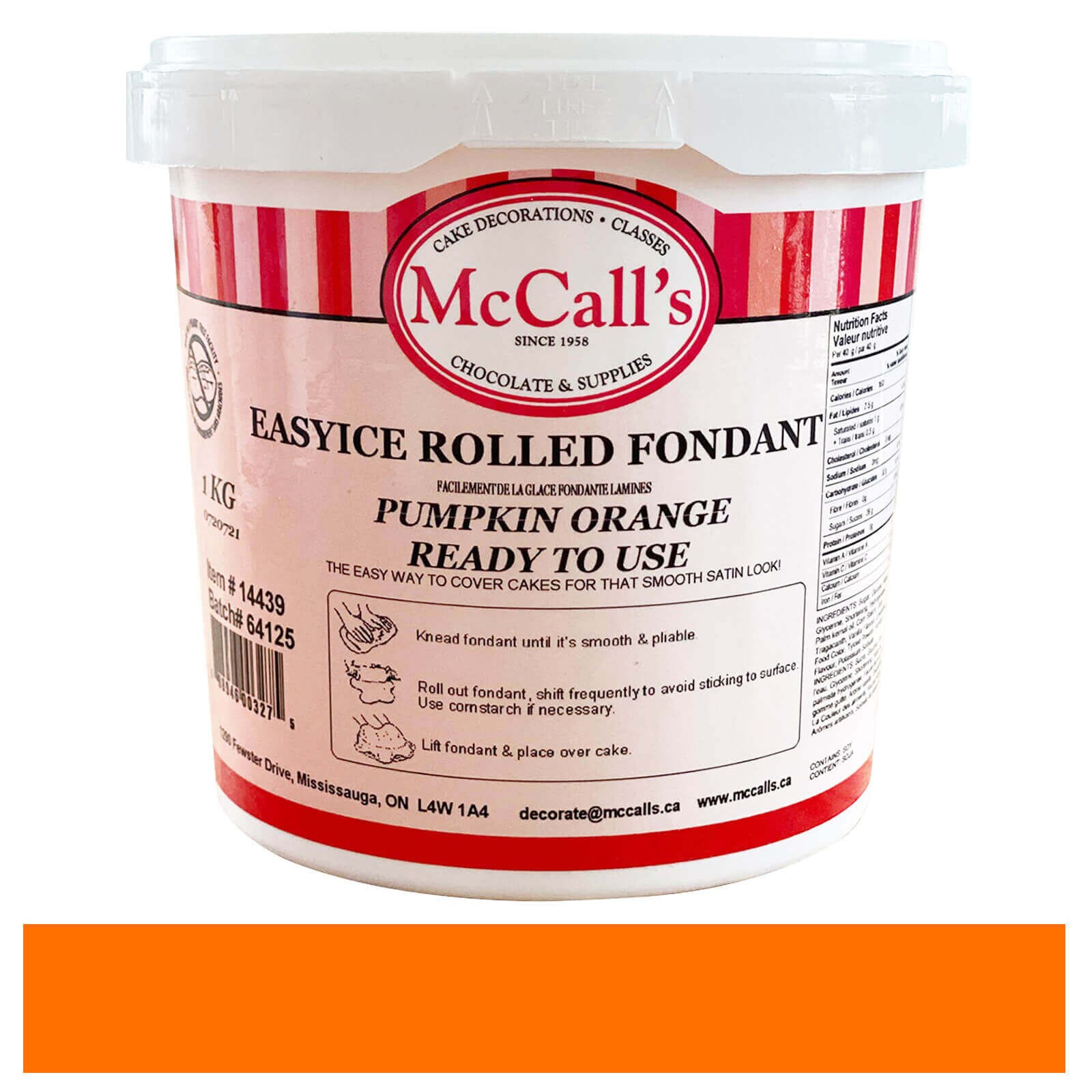 EASYICE PUMPKIN ORANGE ROLLED FONDANT - 1 KG