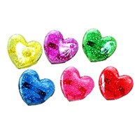 HEART GLITTER RING ASSORTED 1 1/2" 