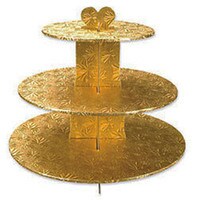 GOLD FOIL 3-TIER CUPCAKE STAND