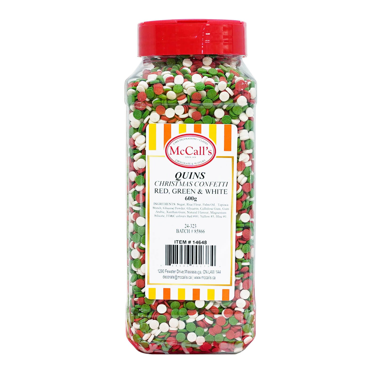 QUINS CHRISTMAS CONFETTI RED, WHITE & GREEN 600 G