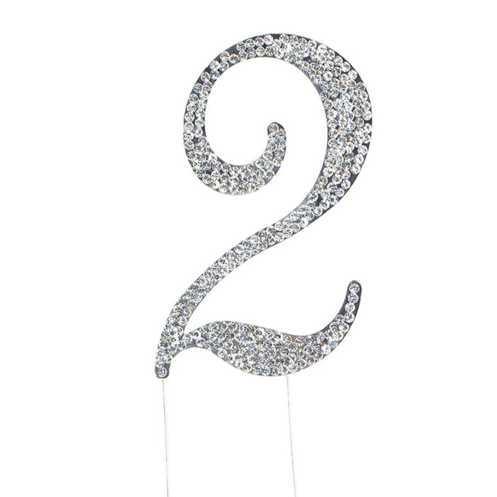 BLING PICK - SILVER NUMBER TWO - 4 1/2" / 12 CM 