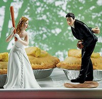GROOM PICTCHING BASEBALL CAKE TOPPER  4 1/2" / 11.43 CM