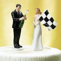 CHAMPAGNE POPPING GROOM  CAKE TOPPER 5" / 13 CM