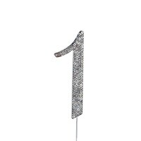 BLING PICK - SILVER NUMBER ONE - 2 3/4" / 7 CM