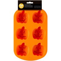 WILTON SILICONE MINI ASST PUMPKIN FACES MOLD 2.5" (6)