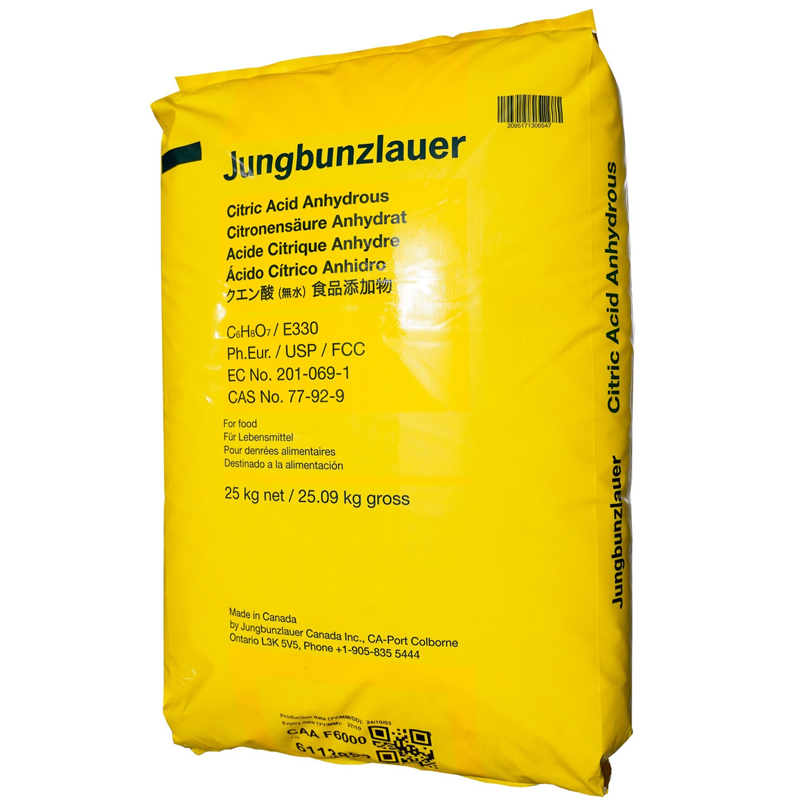 CITRIC ACID POWDER FOOD GRADE 25 KG BAG