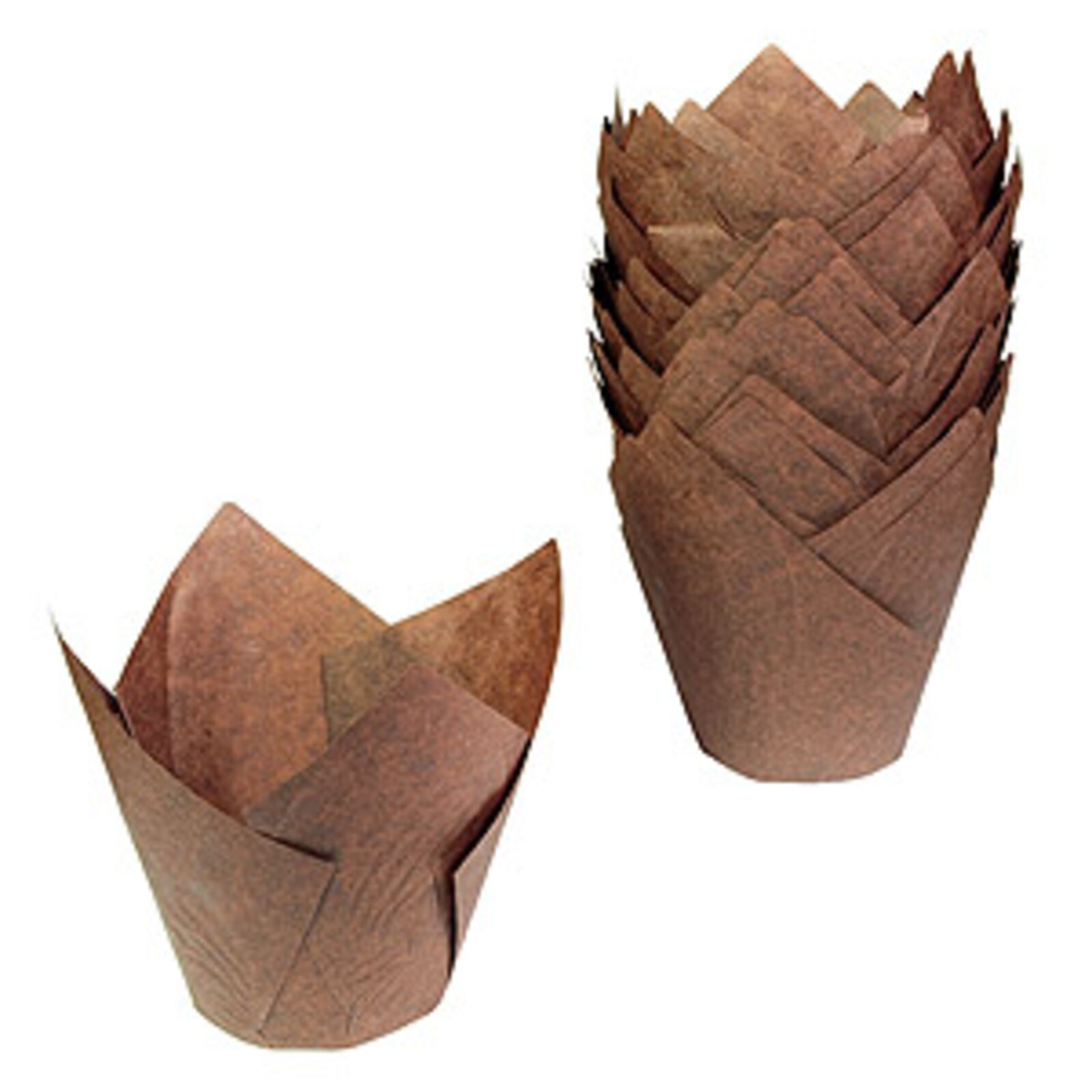 BAKING CUP TULIP TALL BROWN STANDARD STD