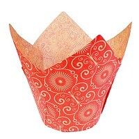 BAKING CUP TULIP MARIPOSA RED NATURAL STANDARD STD