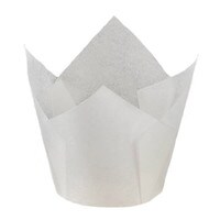 WHITE STANDARD TULIP BAKING CUPS