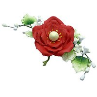 GUMPASTE RED ROSE SPRAY